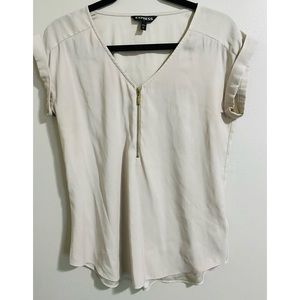 Express short sleeve blouse - cream/beige